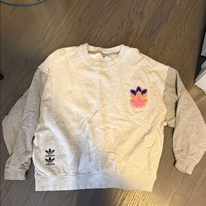 Adidas womens Gray Sweatshirt with Colorful Logo